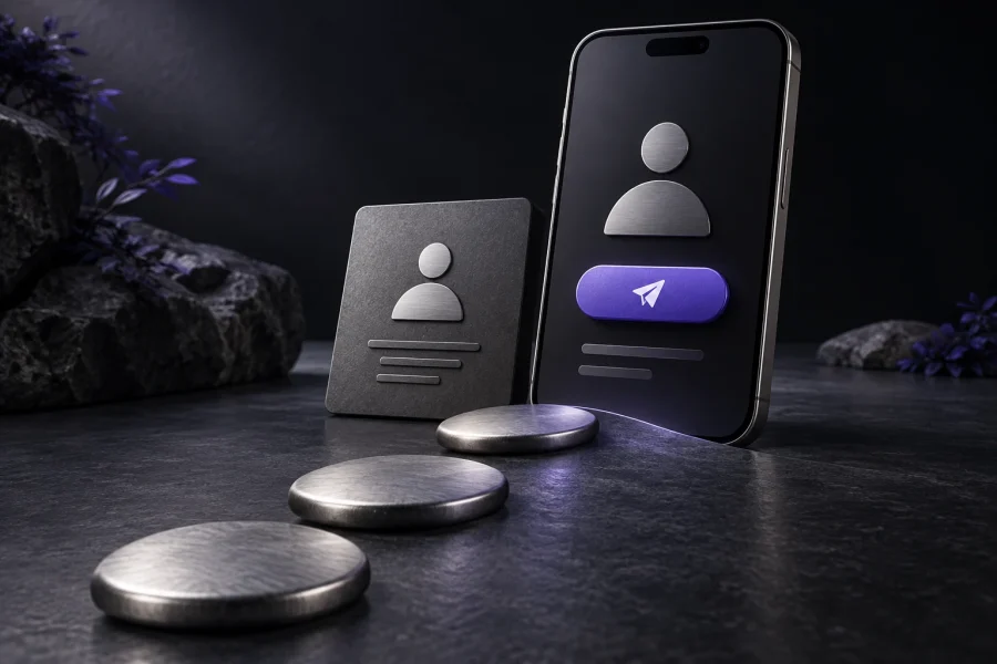 A phone and contact button connected by a short, clear path.